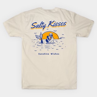 Salty Kisses and Sunshine Wishes on Back with Azimuth Adventure Logo on Front T-Shirt